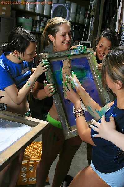 Screenprinting Girls - 2/16 Screenprinting Girls from Abby Winters - 2/16
