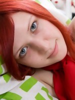 Adorable redhead teen Krystin masturbating