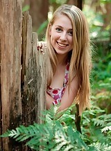 Hayley blonde nude in a forest