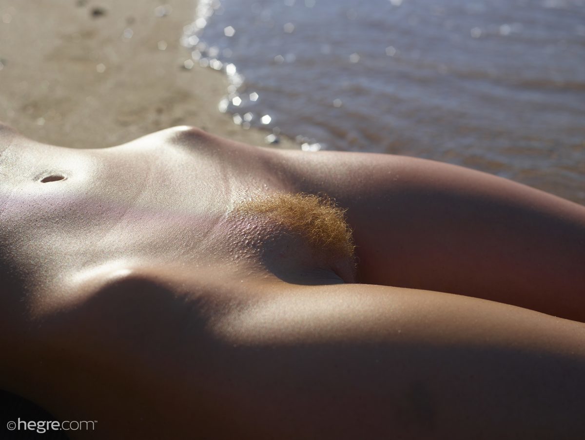 Bh Notluc Freckled Redhead Shows Off Her Ginger Bush On A Nudist Beach