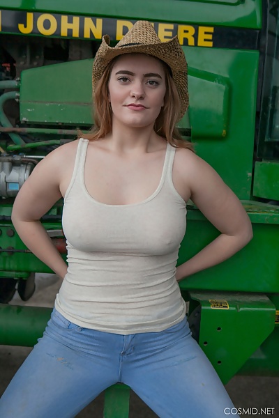 Dallin Thorn on the tractor from Cosmid - 7/16