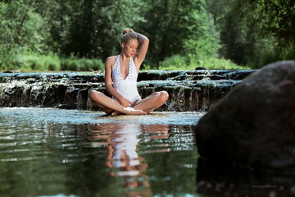 Ella in a white swimsuit from Fame Girls - 4/12