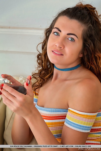 Gia Ren in Blue Choker by Deltagamma from Met Art - 2/18
