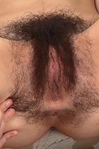 Matilta's thong cannot contains her thick hairy bush