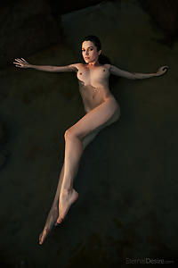 Cute brunette Serena Wood nude in the sea