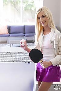 Petite blonde fucked on a ping pong table