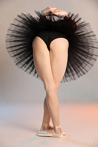 Slender Ballerina shows how flexible she is