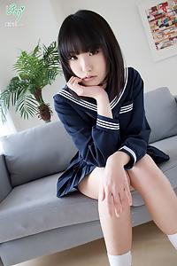 Japanese schoolgirl undressing slowly