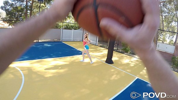 Naughty teen fucked by the basketball court