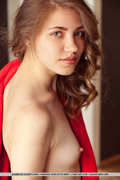 Flat-chested teen cutie spreading on a chair