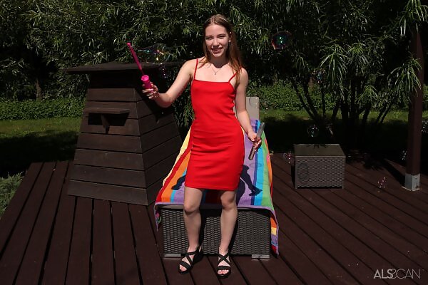 Little Red Dress featuring Maya Sin - 1/16 Little Red Dress featuring Maya Sin from ALS Scan - 1/16