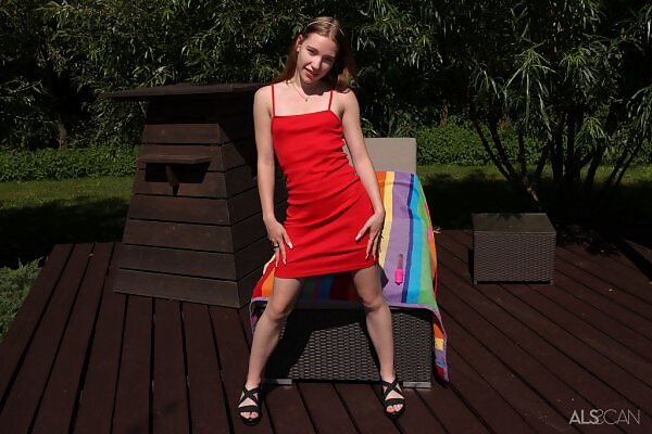 Little Red Dress featuring Maya Sin - 2/16 Little Red Dress featuring Maya Sin from ALS Scan - 2/16