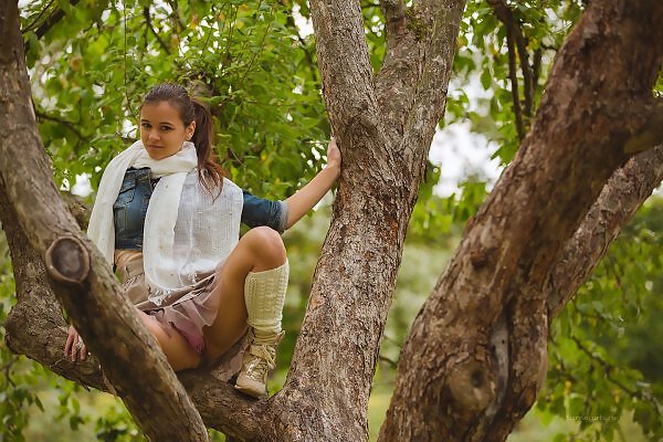 Audrey lifts up her skirt in public from Fame Girls - 2/12