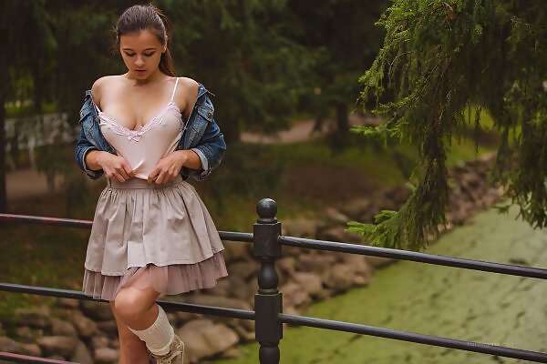 Audrey lifts up her skirt in public from Fame Girls - 4/12