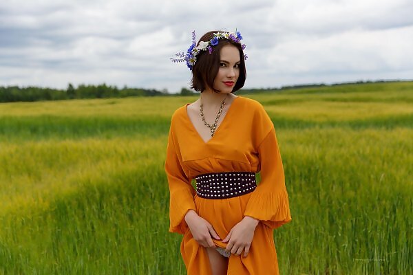 Diana in an orange dress - 2/15 Diana in an orange dress from Fame Girls - 2/15