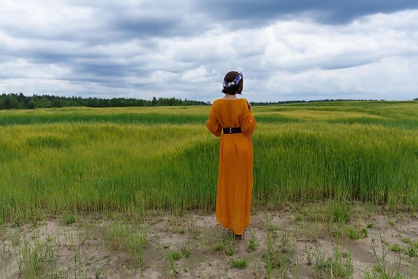 Diana in an orange dress - 3/15 Diana in an orange dress from Fame Girls - 3/15