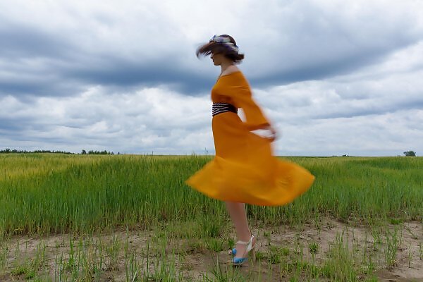 Diana in an orange dress from Fame Girls - 5/15
