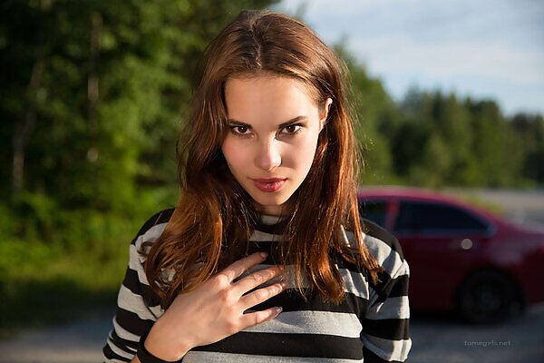 Diana in upskirt by her car - 4/12 Diana in upskirt by her car from Fame Girls - 4/12