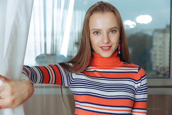 Grace in a striped shirt from Fame Girls - 3/15