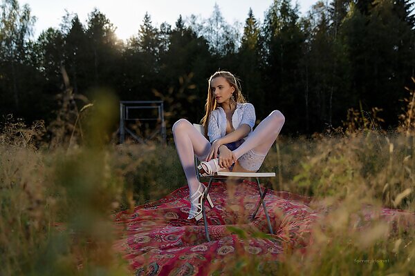 Grace in white stockings - 5/15 Grace in white stockings from Fame Girls - 5/15