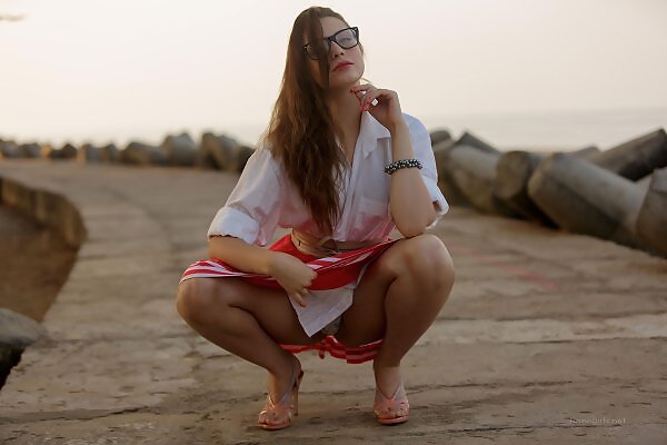 Isabella in a pink skirt from Fame Girls - 2/12