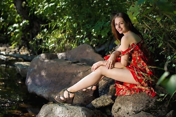 Isabella lifts up her dress from Fame Girls - 2/12