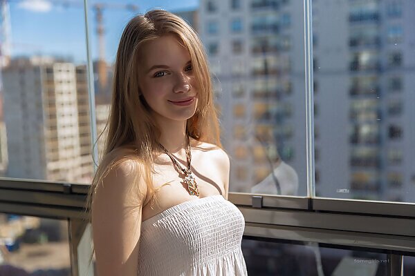 Siena in a see-through white dress - 1/15 Siena in a see-through white dress from Fame Girls - 1/15