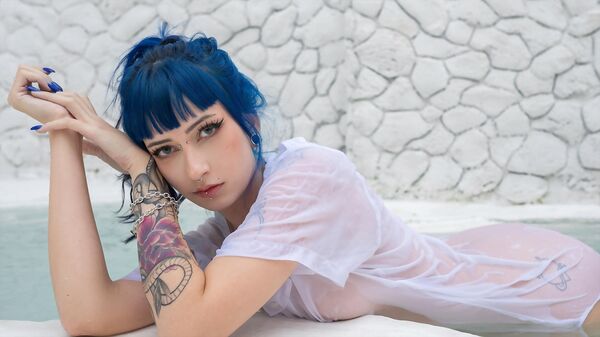 Cover featuring MIZAH in Sweet Blue Water from Suicide Girls