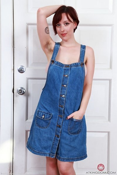 Big Eyes lifts up her denim dress - 2/19 Big Eyes lifts up her denim dress from ATK Hairy - 2/19