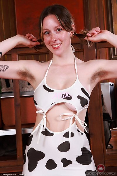 Big Eyes with the cow print dress and stockings from ATK Hairy - 2/20