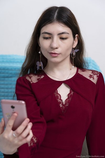 Luna Lynx in a red dress from We Are Hairy - 2/21