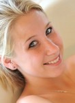 Freckled blonde teen cutie bathing