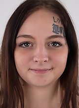 Casting pics of a cute falt-chested teen with stupid tattoos