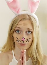 Cute blonde bunny fucked for easter