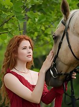 Heidi Romanova Naked with a Horse