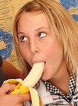 Freckled blonde teen takes care of her boyfriends cock