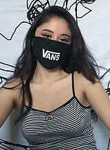 Asian quarantined girl shows off her firm tits
