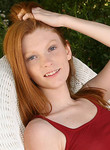 Cute redhead teen girl next door spreads pink