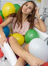 Skinny teen nude with balloons