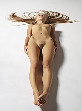 Hairy pussy model Milena Angel nude in studio for Hegre