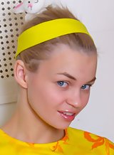 Cute blonde teen with blue eyes masturbating