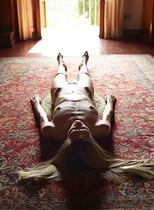 Slim sexy model Francy posing naked on floor in erotic Hegre photos