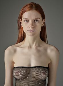 Fashionista redhead Vi showing pale nude body in for Hegre