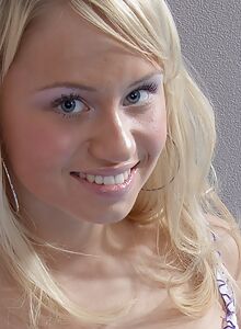 Petite blonde teen takes it up her butt