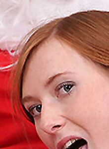 Freckled redhead fucked by santa