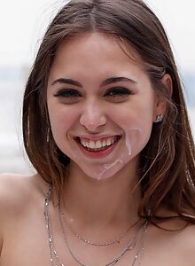 Horny hottie Riley Reid fucked and covered in cum by the pool