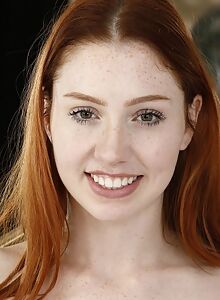 Freckled redhead amateur spreads inviting asshole