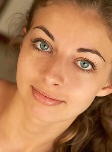 Freckled hottie with big blue eyes