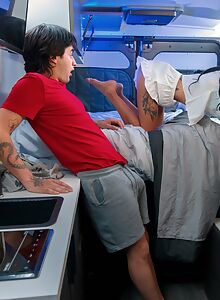 Tattooed babe Bianca Bangs getting fucked in a camper van