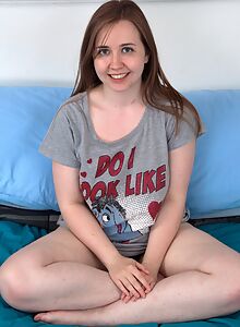 Hairy amateur with big tits spreading